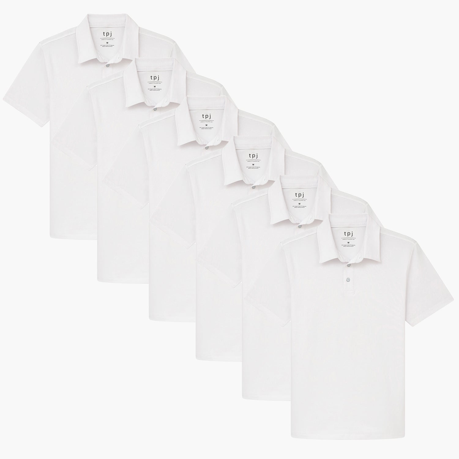 Organic Polo Shirt 6 Pack / White