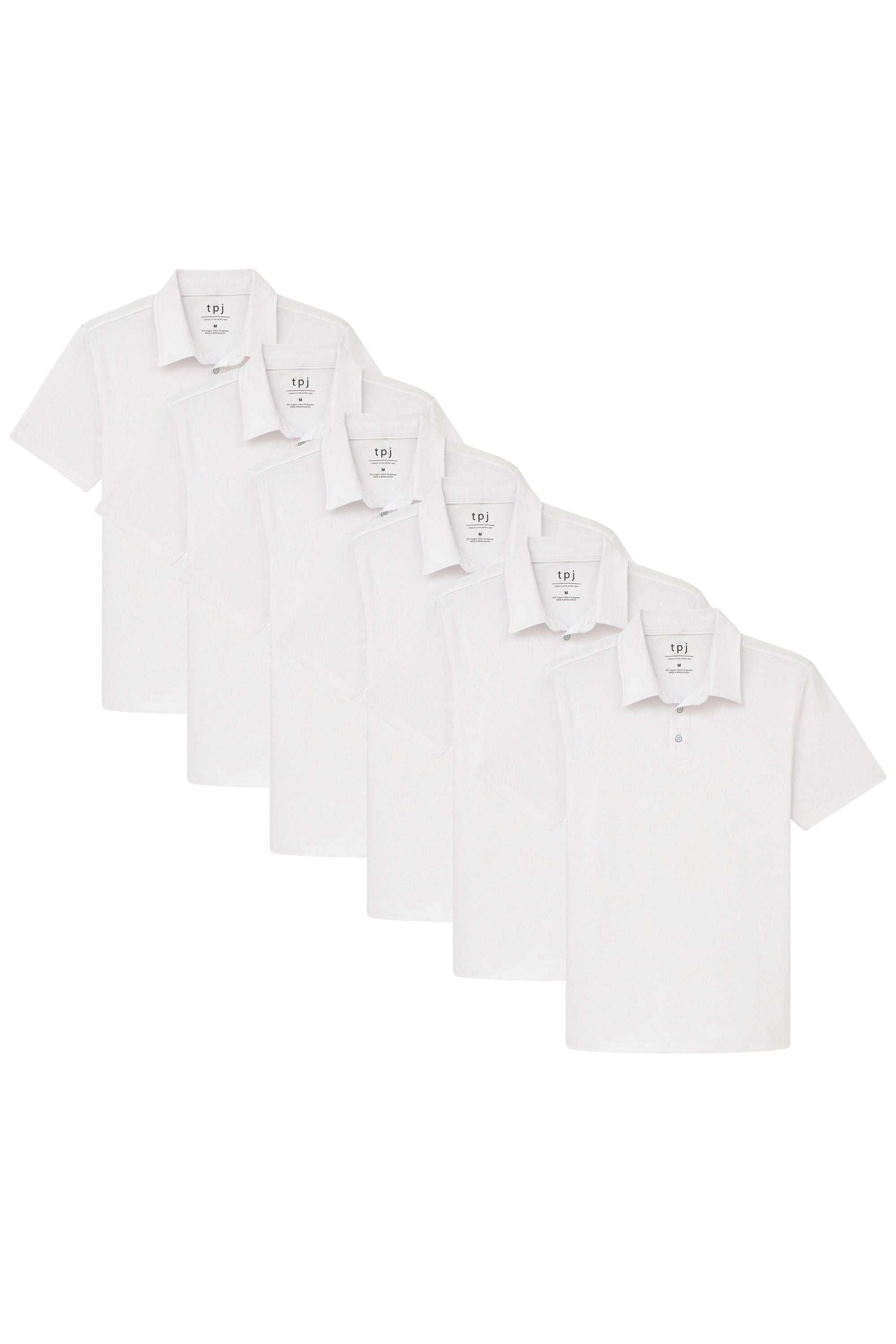 Organic Polo Shirt 6 Pack / White | The Perfect Jean