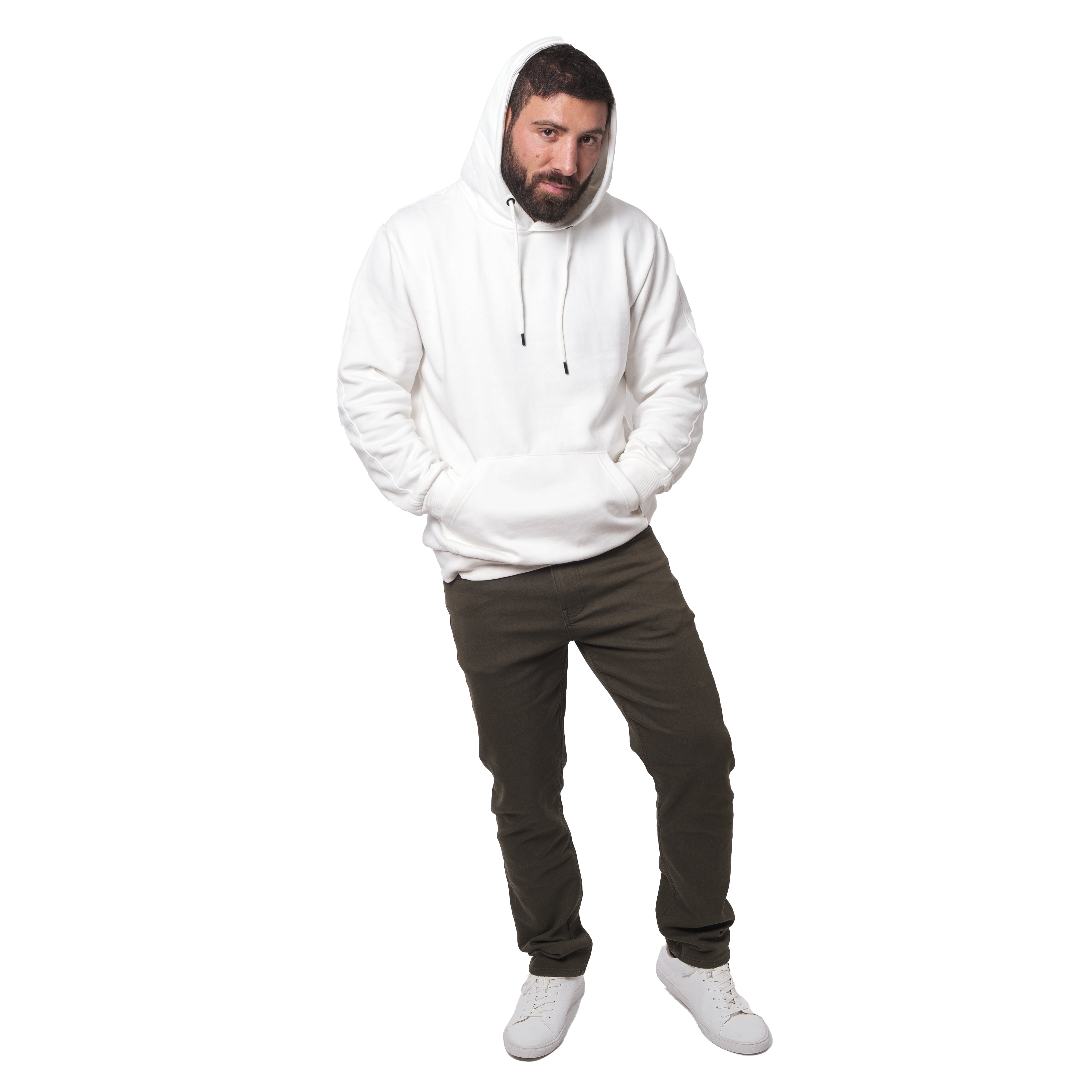 White hoodie cotton discount on