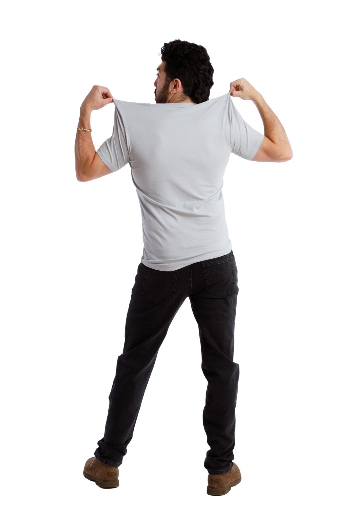 V-Neck Light Grey T-Shirt | The Perfect Jean