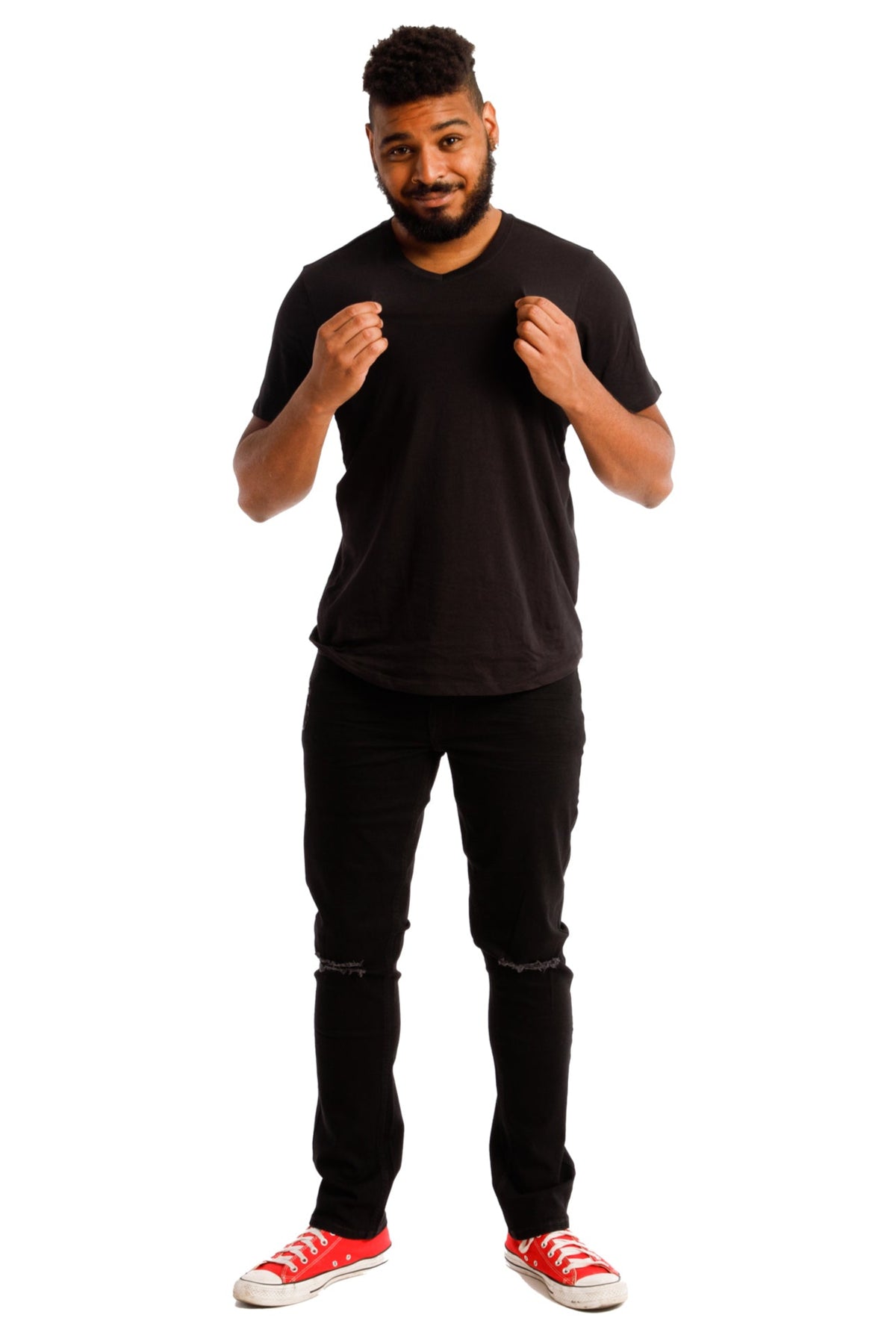 Organic V-Neck T-Shirt / Black