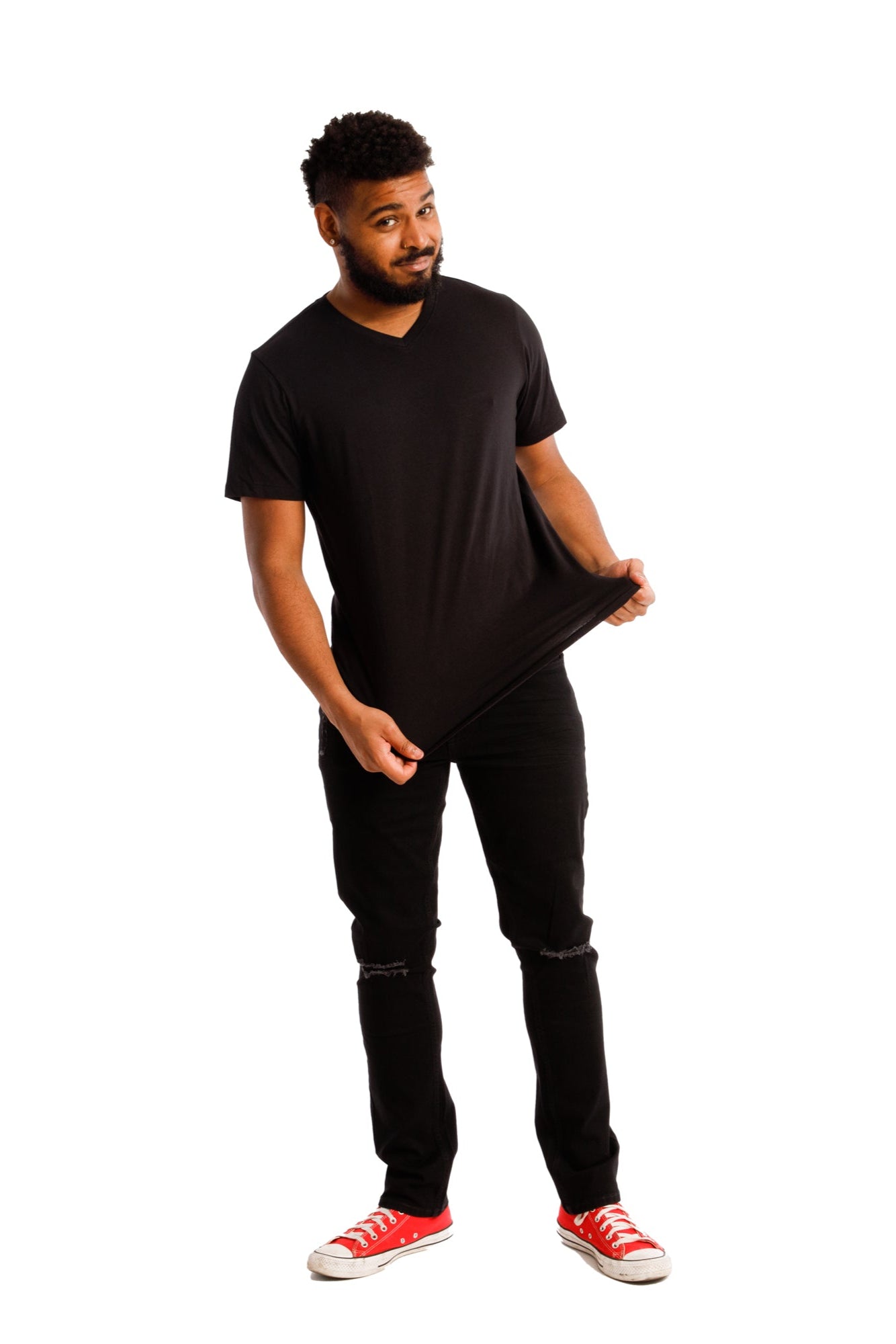 Black / V-Neck T-Shirt | The Perfect Jean