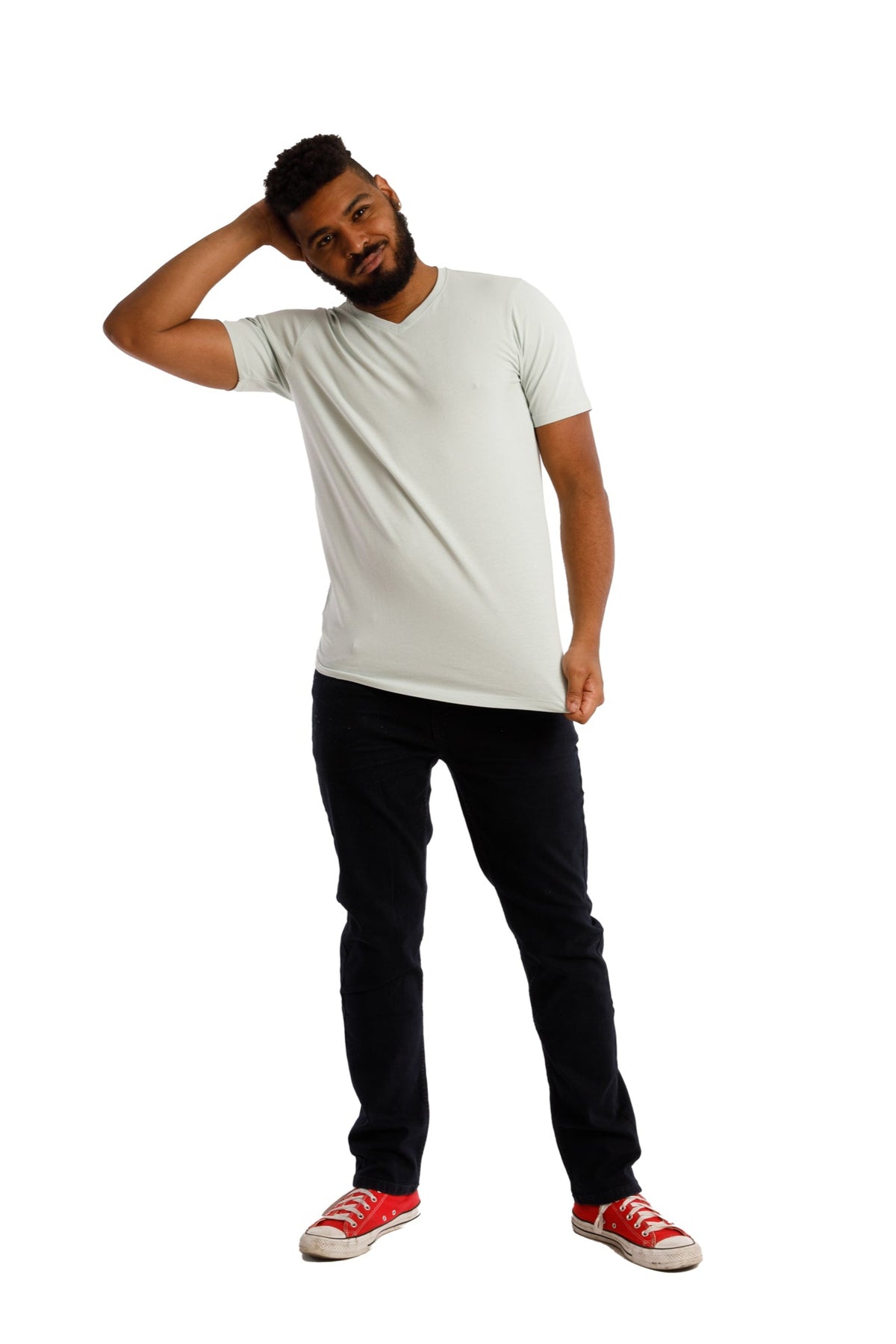 Organic V-Neck T-Shirt / Mint